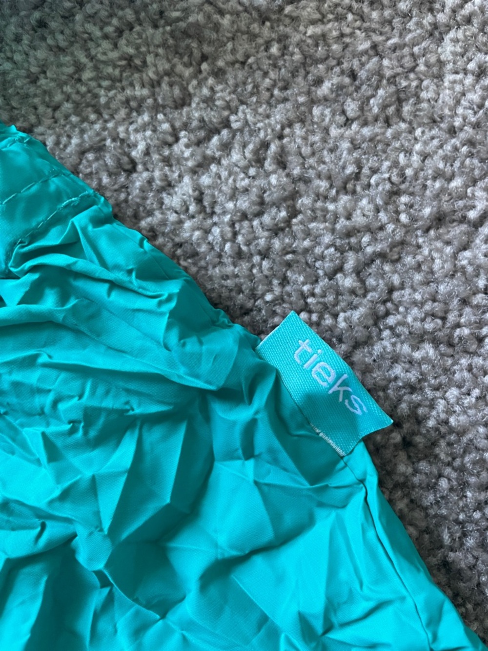 Tieks Black Leather Ballet Flats with Teal Pull Tabs - Picture 8 of 9